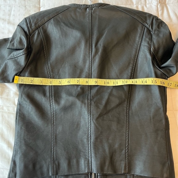 Jacqueline de Yong Dream Faux Leather Cropped Jacket Black 36 - Picture 12 of 16